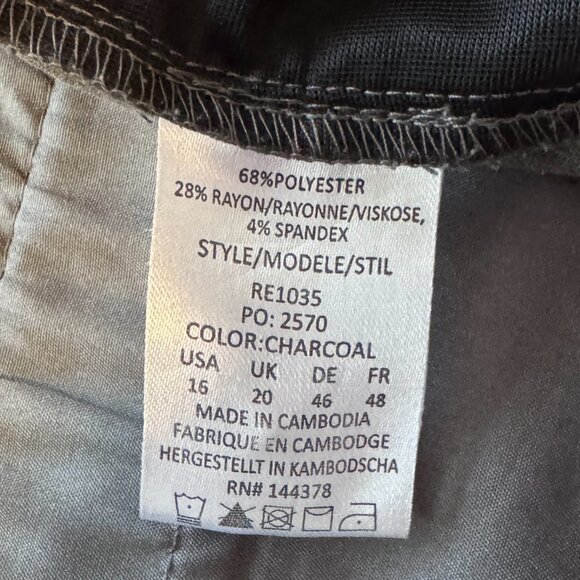 Rekucci Charcoal Bootcut Dress Pants with Tummy Control VGUC Sz 16 / 32" inseam - Picture 3 of 10